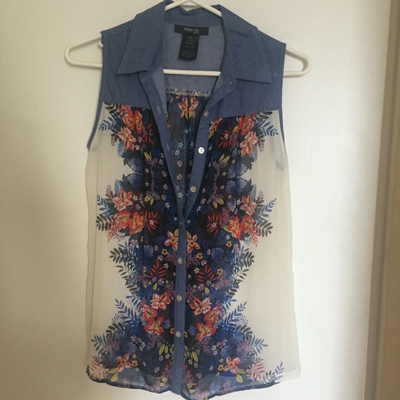 Style & Co. Tops - Style & Co. Floral Print Button Down Top
